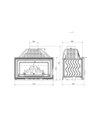 Focar șemineu Kawmet - Pecan din fontă 16,3 kW, standard-7