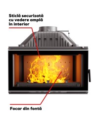 Focar șemineu Kawmet - Rubber din fontă ECO 13,5 kW-4