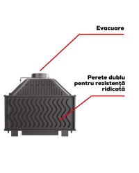 Focar șemineu Kawmet - Rubber din fontă ECO 13,5 kW-5