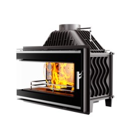 Focar șemineu Kawmet - Rubber din fontă 13,5 kW cu sticlă laterală stânga-3