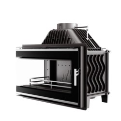 Focar șemineu Kawmet - Rubber din fontă 13,5 kW cu sticlă laterală stânga-5