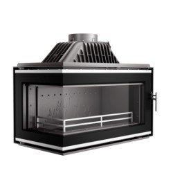 Focar șemineu Kawmet - Rubber din fontă 13,5 kW cu sticlă laterală stânga-6