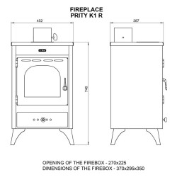 Sobă de încălzire Prity K1R-3