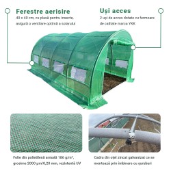 Solar grădină profesional Cortis© 3x6 m + Cadou Vermicompost + Ață-3