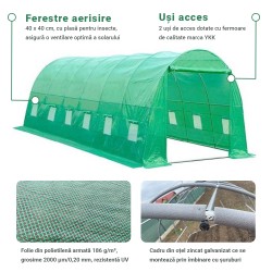 Solar grădină profesional Cortis© 4x8 m + Cadou Ață palisare și 250 clipsuri-6