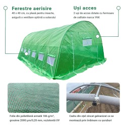 Solar grădină profesional Cortis© 4x6 m + Cadou Ață palisare și 250 clipsuri-4