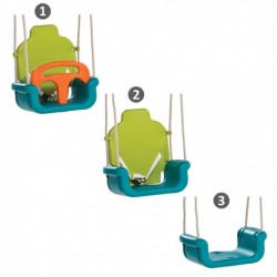 Leagăn baby din plastic 3 In1 Verde Turcoaz Portocaliu-2