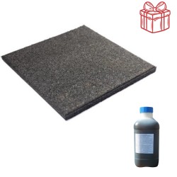 Pavele cauciuc Regal, Plane 50x50x1,2 cm, Negru-1