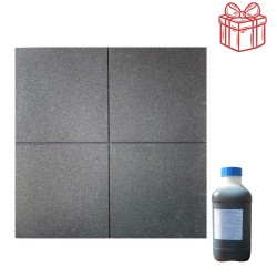 Pavele cauciuc plane Colonial 100 x 100 cm 2 cm Gri Beton