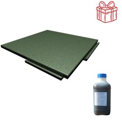 Pavele cauciuc plane Colonial 50 x 50 cm 3 cm Verde Beton