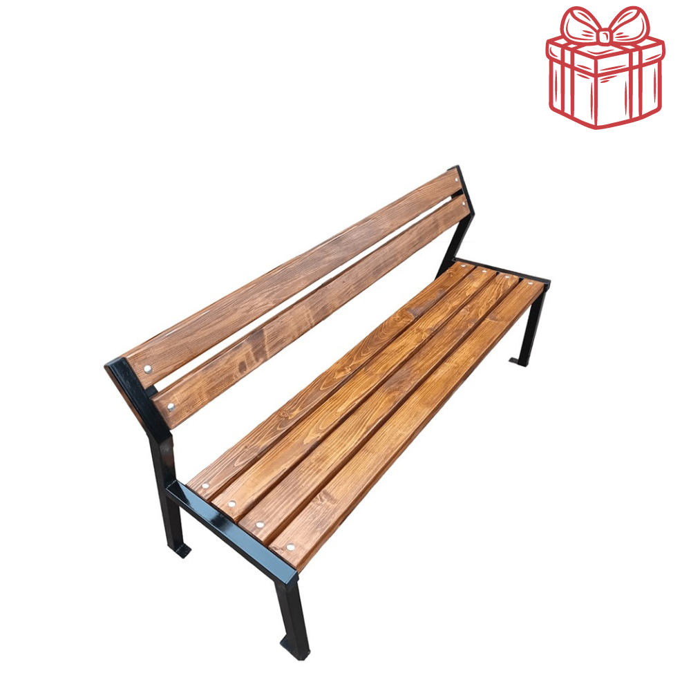 Bancă parc cadru metalic Aramo - Ofertă 18 + 1 Cadou