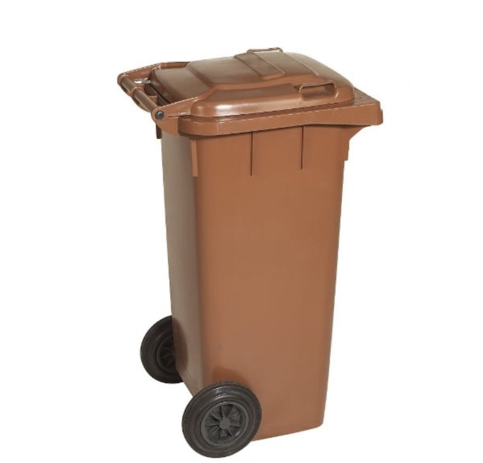 Pubelă gunoi tip europubelă HDPE 120 litri, Maro