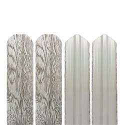 Șipcă metalică gard Lucius  Vertical 0,4 mm 11,5 cm Stejar alb multi-gloss Crem lucios Da