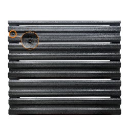 Șipcă metalică orizontală gard Lucius 0,5 mm x 11,5 cm Negru mat structurat (RAL 9005)-1