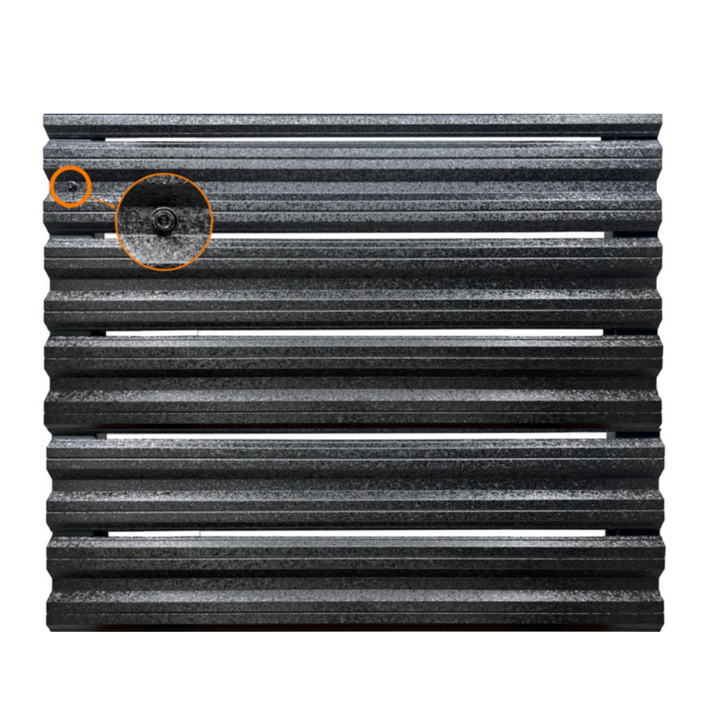 Șipcă metalică orizontală gard Lucius 0,5 mm x 11,5 cm Negru mat structurat (RAL 9005)