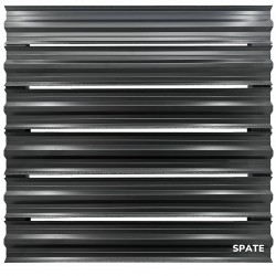 Șipcă metalică orizontală gard Lucius 0,5 mm x 11,5 cm Negru mat structurat (RAL 9005)-2