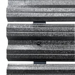 Șipcă metalică orizontală gard Lucius 0,5 mm x 11,5 cm Negru mat structurat (RAL 9005)-3
