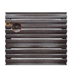 Șipcă metalică orizontală gard Lucius 0,5 mm x 11,5 cm Maro închis structurat (RAL 8019)-1