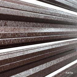 Șipcă metalică orizontală gard Lucius 0,5 mm x 11,5 cm Maro închis structurat (RAL 8019)-4