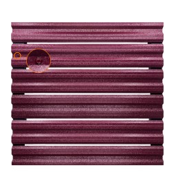 Șipcă metalică orizontală gard Lucius 0,5 mm x 11,5 cm Vișiniu mat structurat (RAL 3005)-1