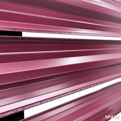 Șipcă metalică orizontală gard Lucius 0,5 mm x 11,5 cm Vișiniu mat structurat (RAL 3005)-3
