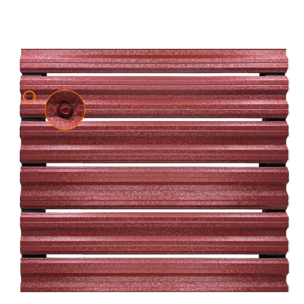 Șipcă metalică orizontală gard Lucius 0,5 mm x 11,5 cm Cărămiziu mat structurat (3009)