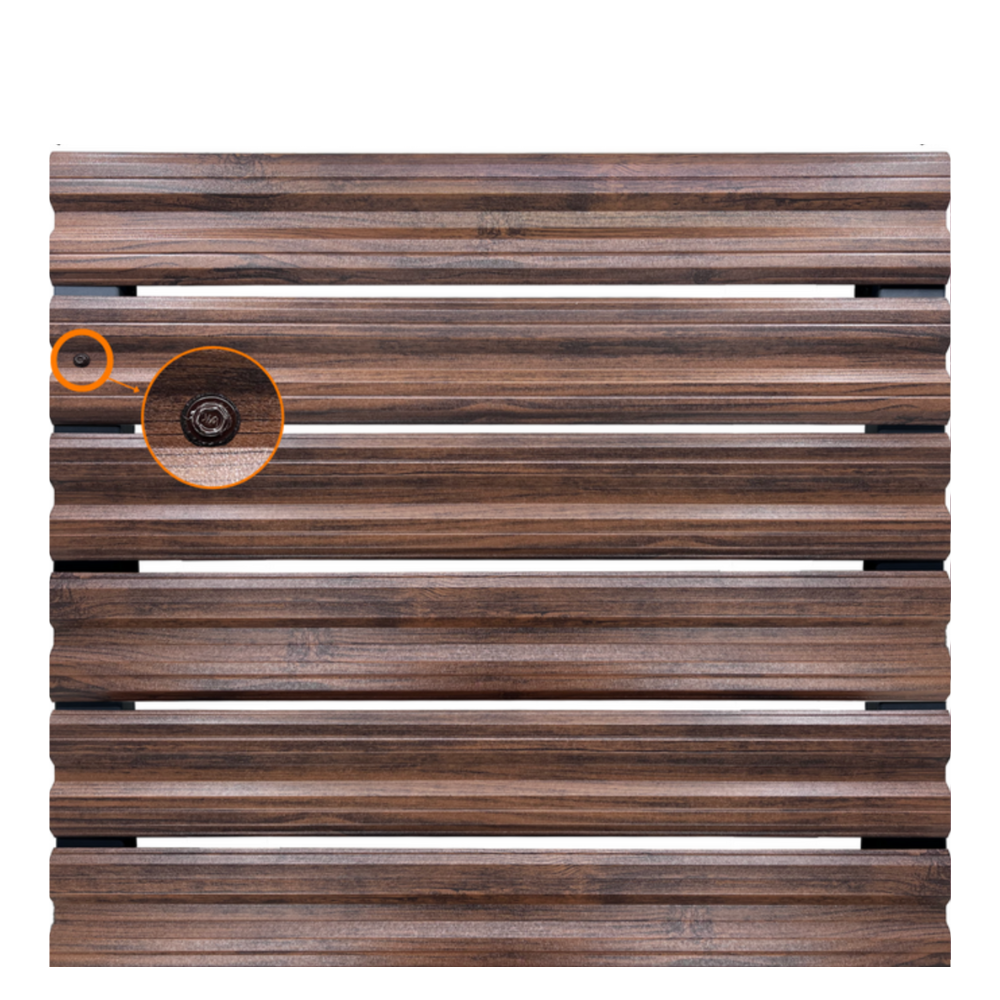 Șipcă metalică orizontală gard Lucius 0,4 mm x 11,5 cm Mahon multi-gloss