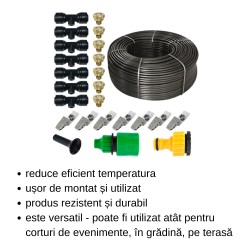 Kit răcire cort/terasă PlusAir, lungime 7 metri, 7 duze, 7 clipsuri-2