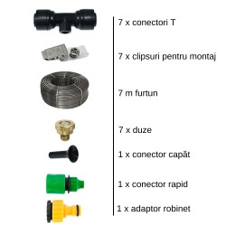 Kit răcire cort/terasă PlusAir, lungime 7 metri, 7 duze, 7 clipsuri-4