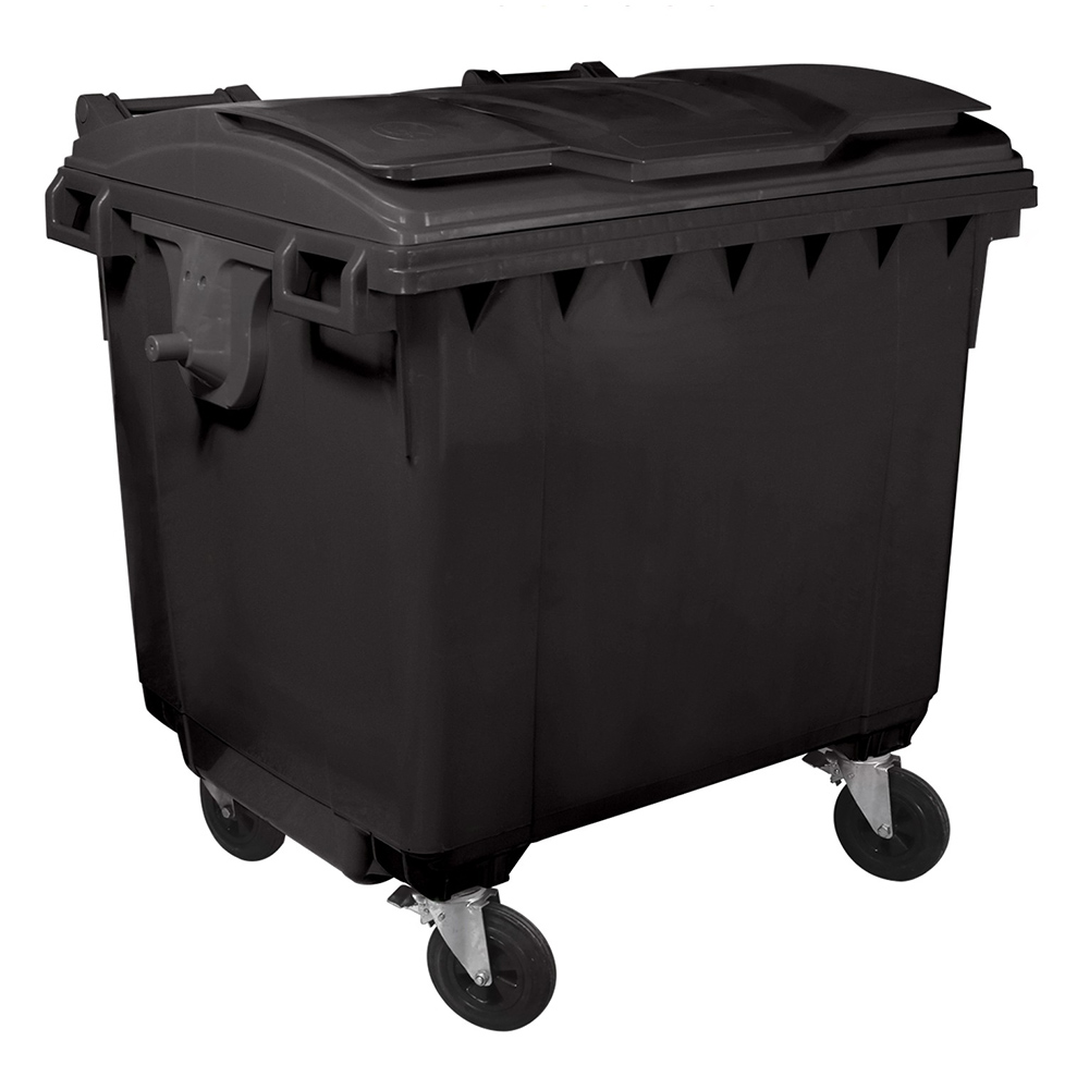 Container gunoi HDPE capac plat 770 L Negru