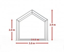 Cort expozițional evenimente alb - verde Delta 3x4 m cu structură metalică 38 mm, prelată UV 500 g / mp-3