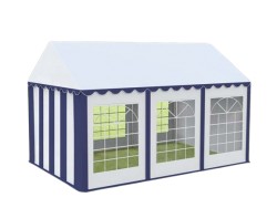 Cort evenimente alb-verde Delta 4x6 m cu structură metalică 38 mm, prelată UV 500 g / mp-1