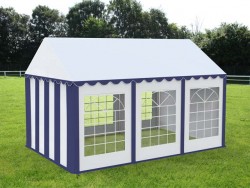 Cort evenimente alb-verde Delta 4x6 m cu structură metalică 38 mm, prelată UV 500 g / mp-2