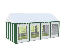 Cort evenimente alb-verde Delta 4x8 m cu structură metalică 38 mm, prelată UV 500 g / mp-1