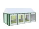 Cort evenimente alb-verde Delta 4x8 m cu structură metalică 38 mm, prelată UV 500 g / mp