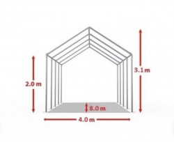Cort evenimente alb-albastru Delta 4x8 m cu structură metalică 38 mm, prelată UV 500 g / mp-6