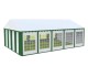 Cort evenimente alb-verde Delta 5x10 m cu structură metalică 38 mm, prelată UV 500 g / mp