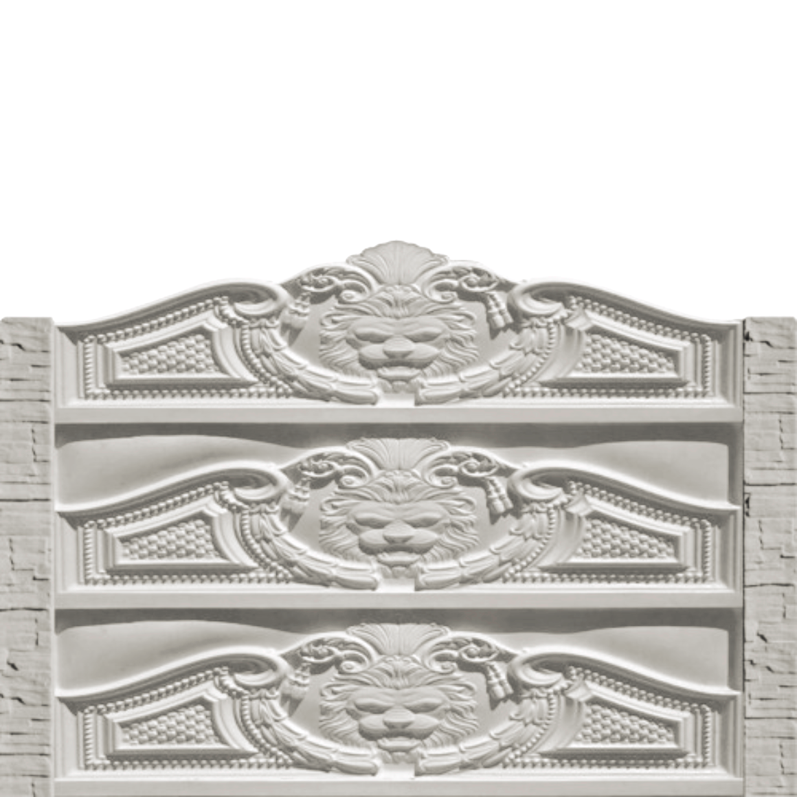 Gard beton Leon stâlpi cu model piatră 1,6 m