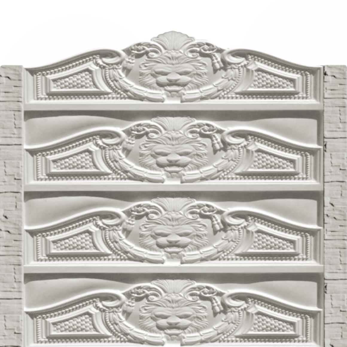 Gard beton Leon stâlpi cu model piatră 2,1 m