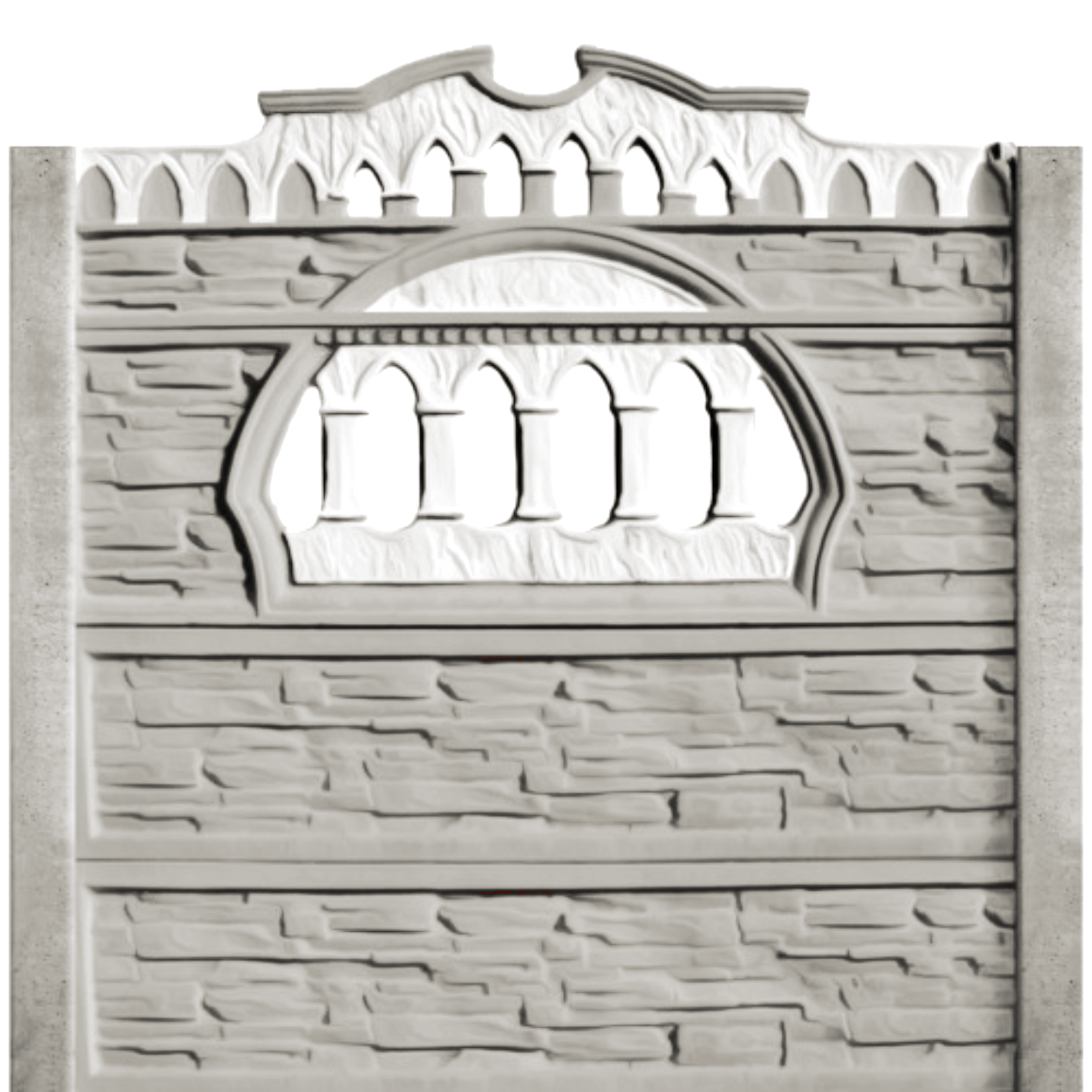 Gard beton Victorian 2 cu stâlpi simpli 2,2 m