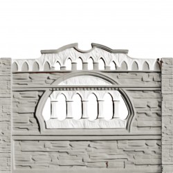 Gard beton Victorian 2 stâlpi cu model piatră 1,7 m-1