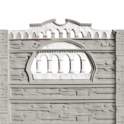 Gard beton Victorian 2 1,95 m Stâlpi cu model piatră-1