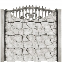 Gard beton Gotic 1 cu stâlpi simpli 2,1 m-1