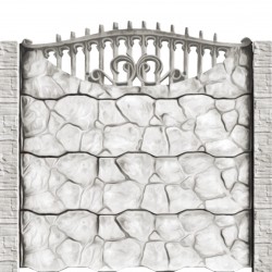 Gard beton Gotic 1 stâlpi cu model piatră 2,1 m-1