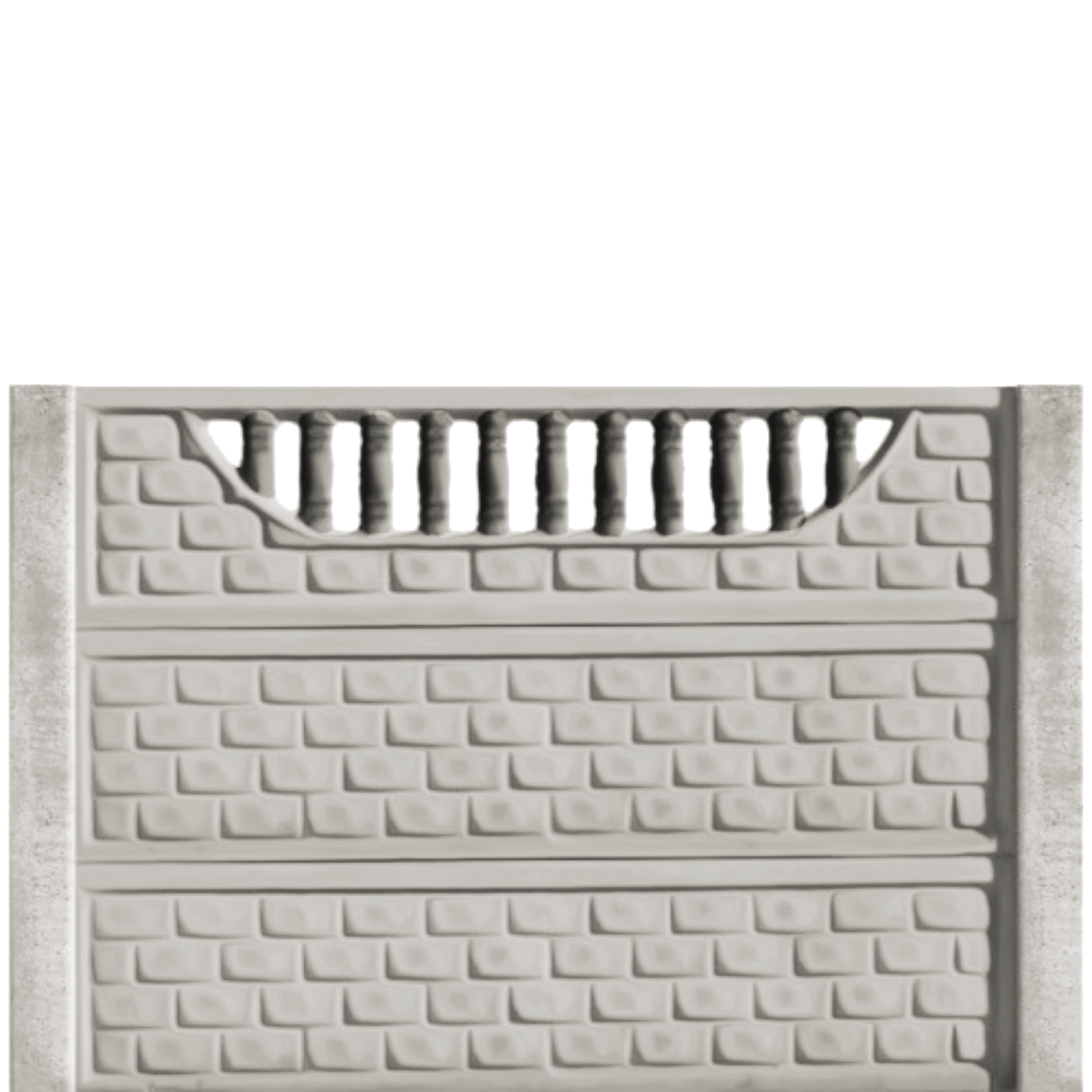 Gard beton Troian 6 cu stâlpi simpli 1,5 m