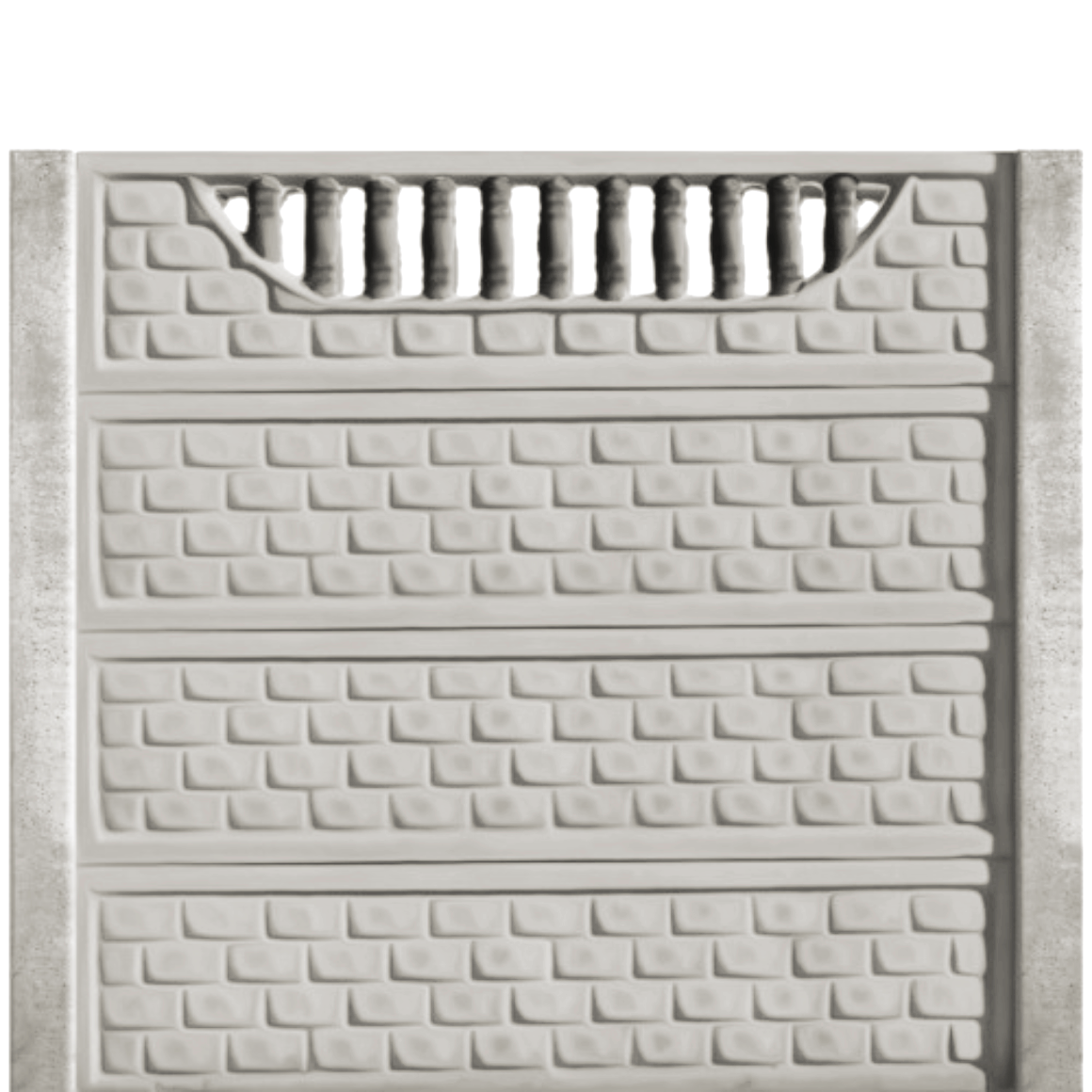 Gard beton Troian 6 cu stâlpi simpli 2 m