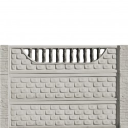 Gard beton Troian 6 stâlpi cu model piatră 1,5 m-1