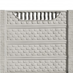 Gard beton Troian 6 stâlpi cu model piatră 2 m-1
