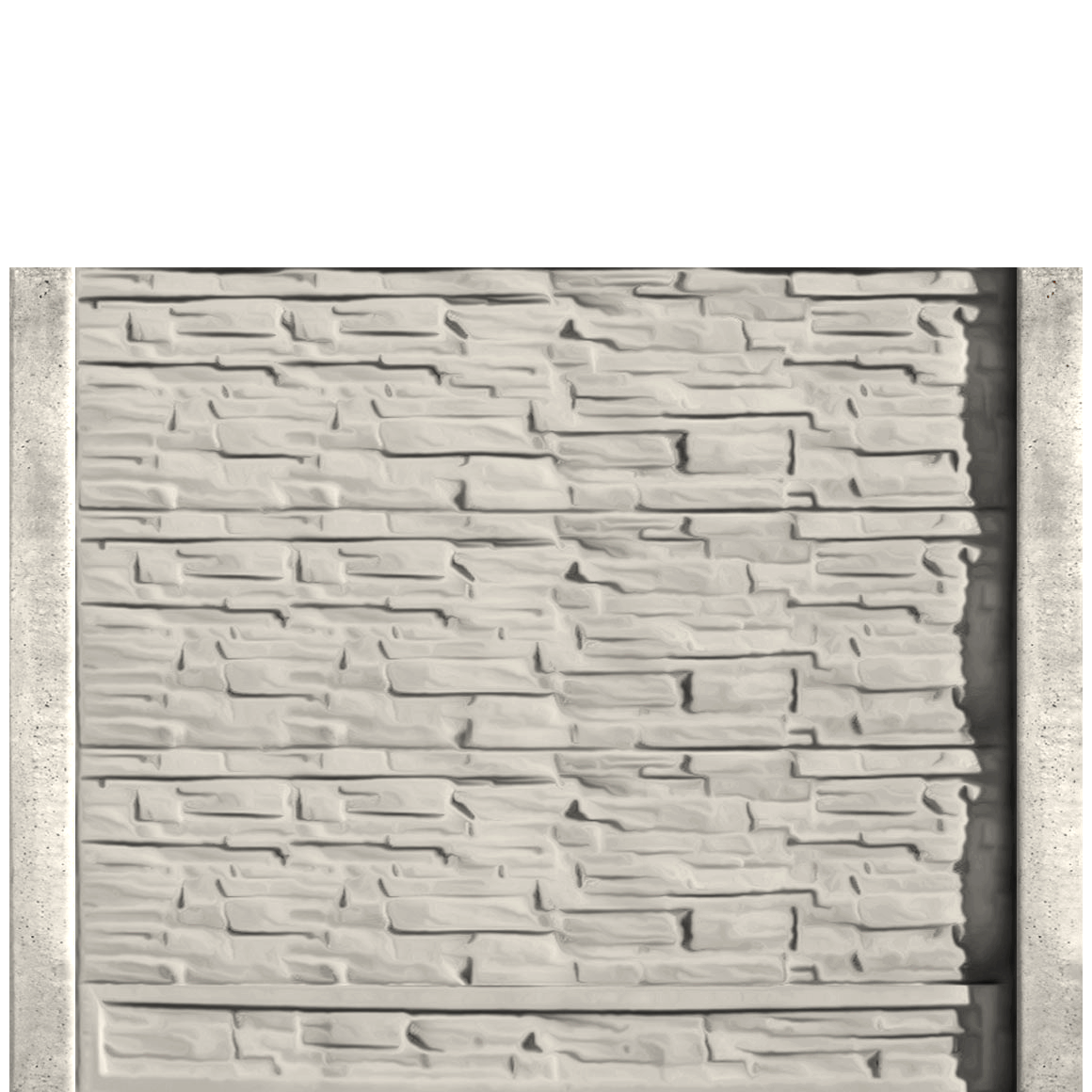 Gard beton Industrial Viking cu stâlpi simpli 1,75 m