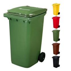 Pubelă gunoi tip europubelă HDPE 240 litri, Galbenă-2